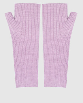 Herno Purple mittens made of wool with a textured pattern MANIC005D70184