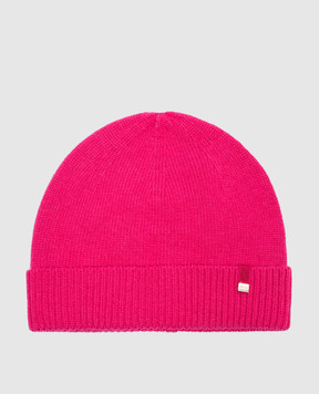 Herno Pink wool cap with logo BER00004D70127