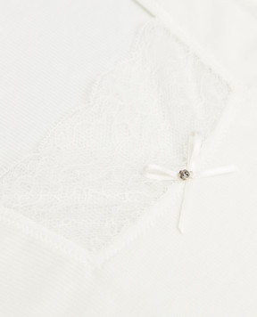 LA PERLA Children's white T-shirt with lace 44725814