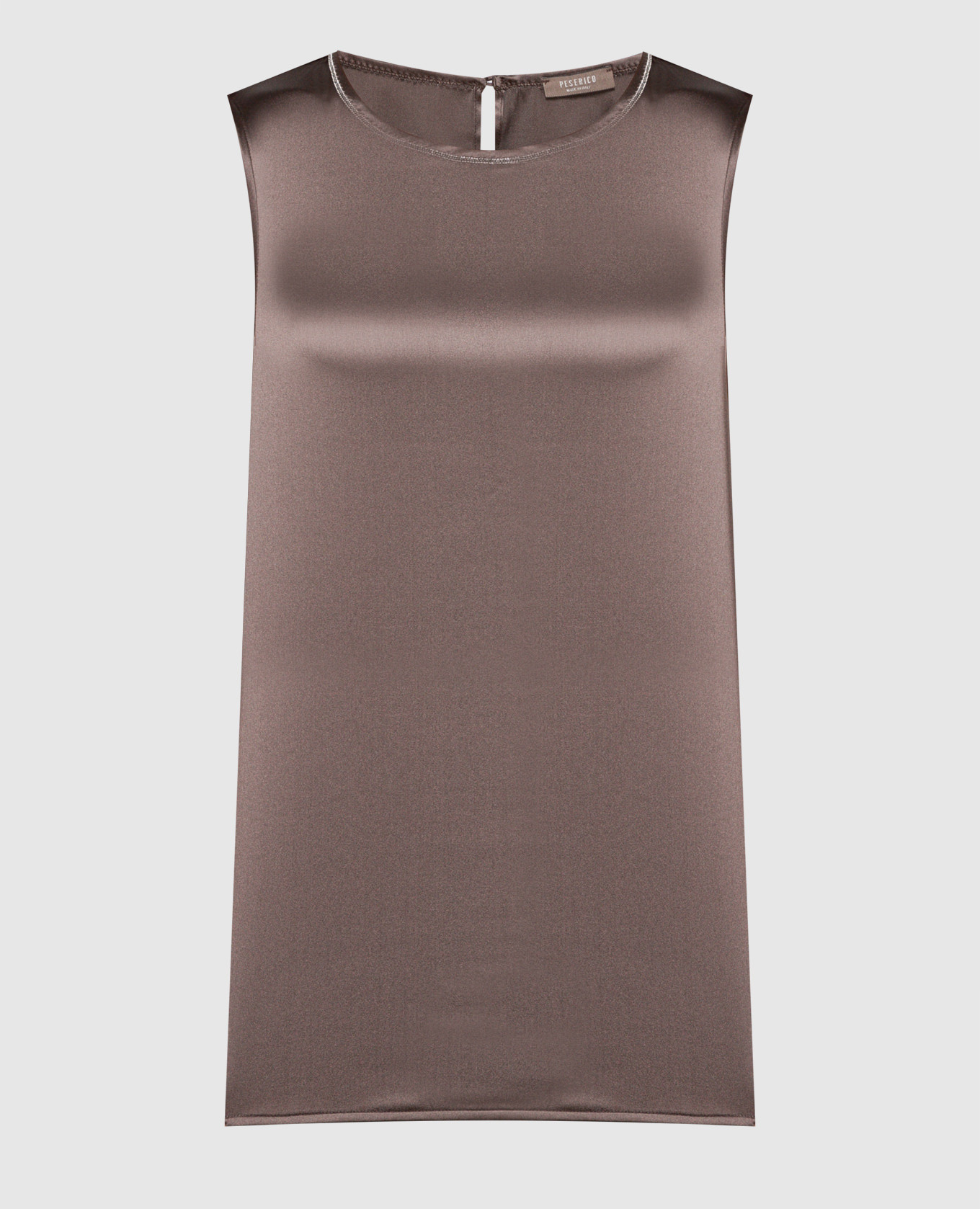 Brown silk top Peserico