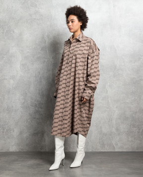 Balenciaga Brown logo shirt dress 755491TML36