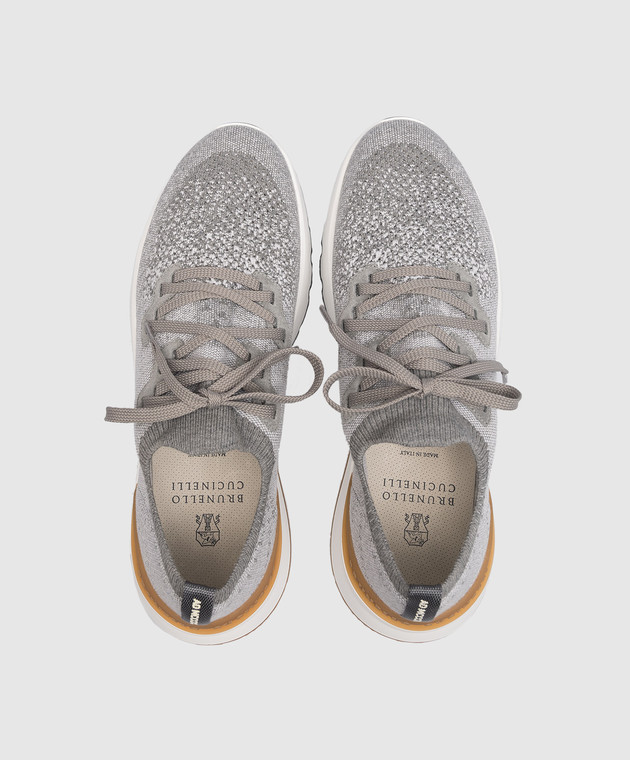 Brunello Cucinelli - Gray sneakers with textured logo MZUKISO250