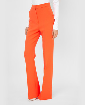 David Koma Neon Orange High Rise Wool Pants R22DK16TR