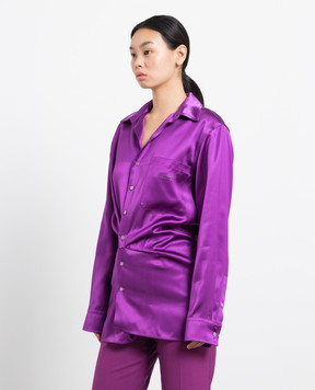 Off-White Purple logo print shirt OWDB415F22FAB001
