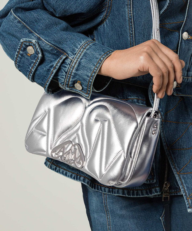 Alexander mcqueen silver bag online