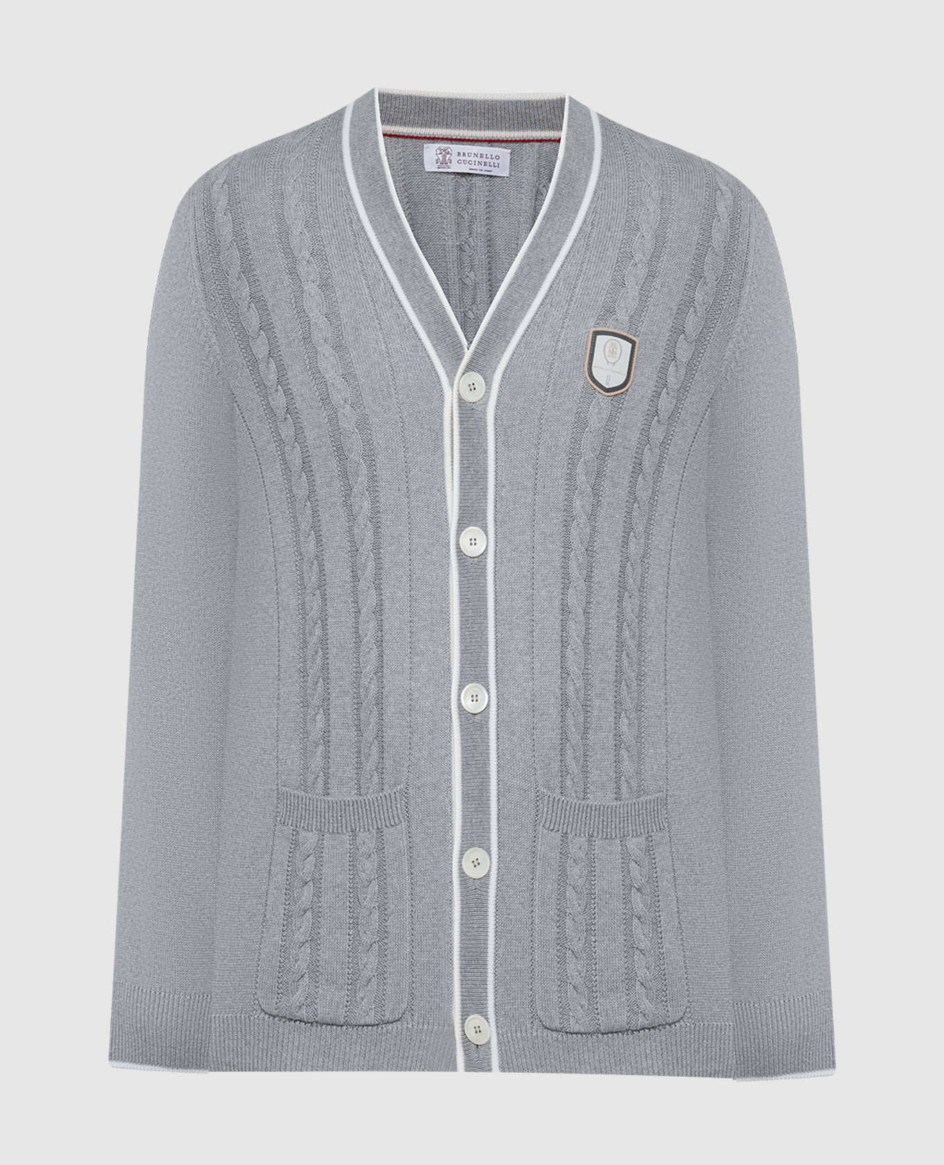 

Gray cardigan with a textured pattern Brunello Cucinelli, Grey