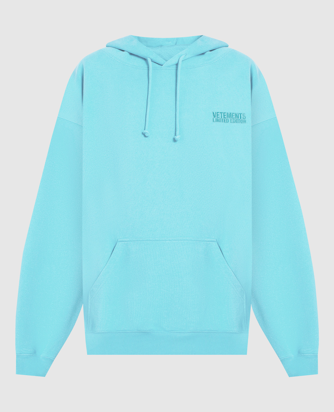 

Blue hoodie with logo embroidery Vetements, Light blue