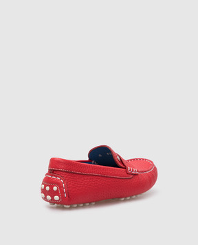 Stefano Ricci Children's red leather moccasins YRU02C829SK