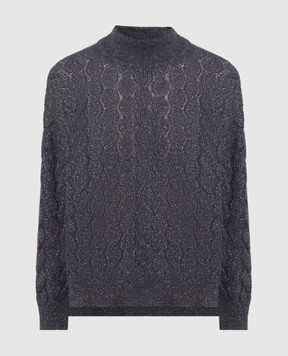 Brunello Cucinelli Gray sweater with lurex MBG747604P