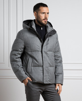 Canali Gray down jacket made of wool SR01809O40854