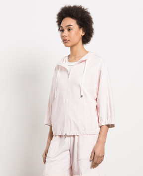 Peserico Pink melange sports jacket with monil chain S06847J002379