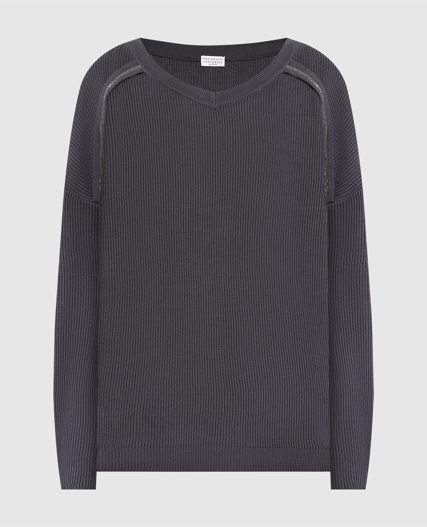 

Gray pullover with monil chain Brunello Cucinelli, Grey