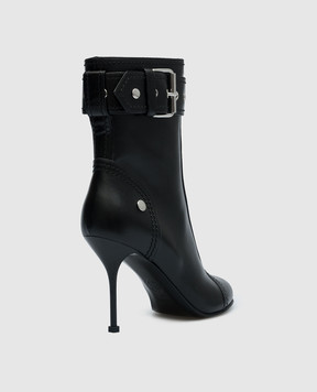 Alexander McQueen Black leather ankle boots 757505WIDR3