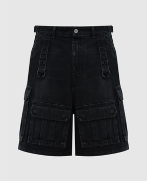 Vetements Black denim cargo shorts UE64SS100B