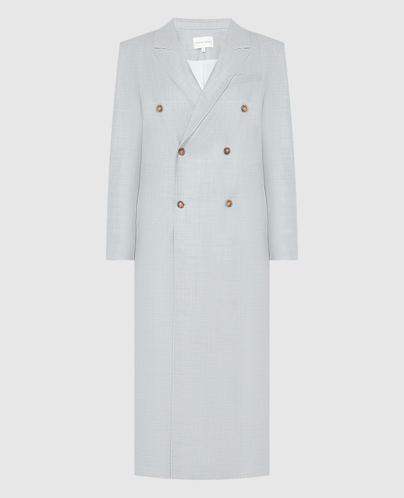 Maisun gray double-breasted wool coat lou lou studio