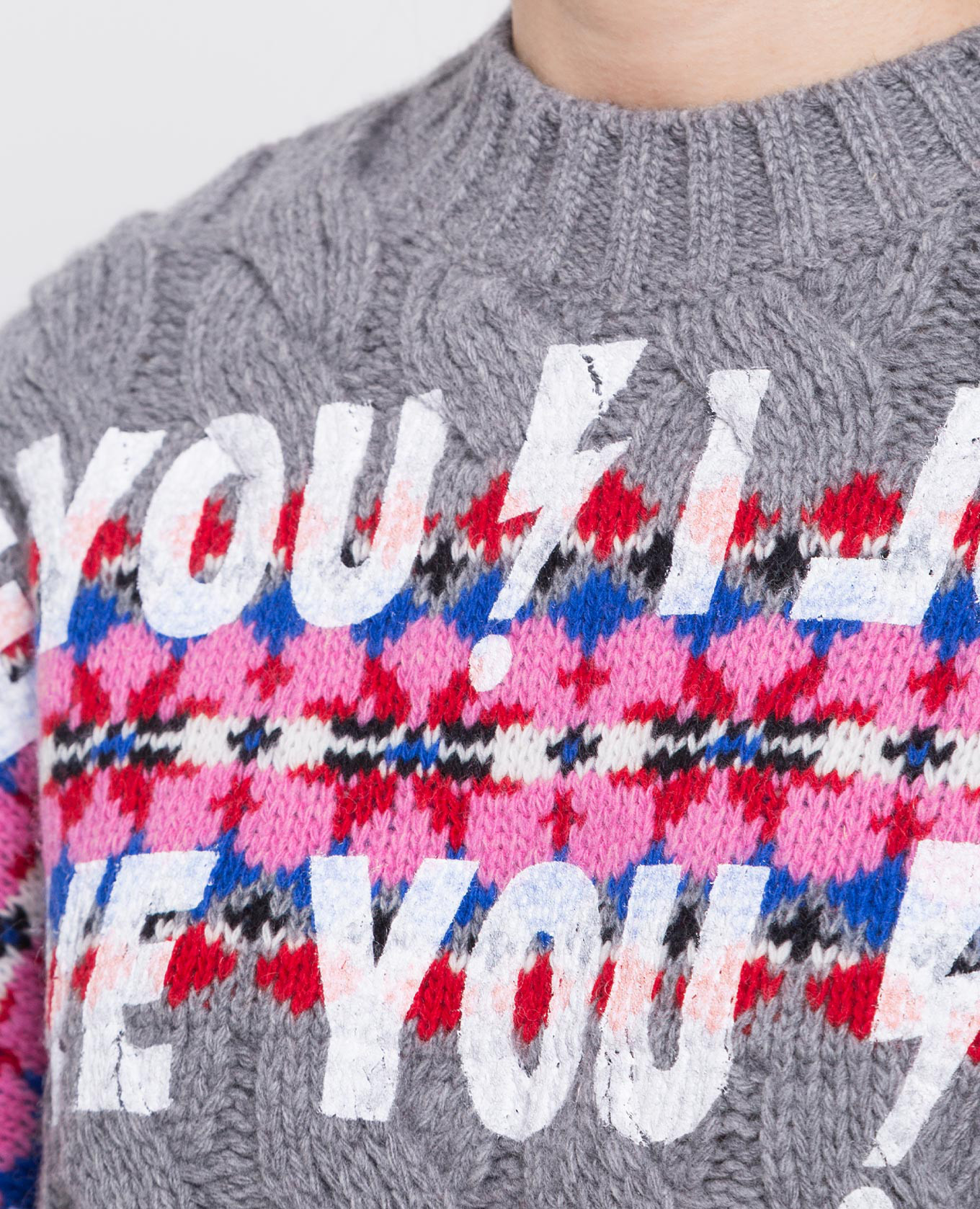 I Love You gray wool sweater Philosophy di Lorenzo Serafini 5