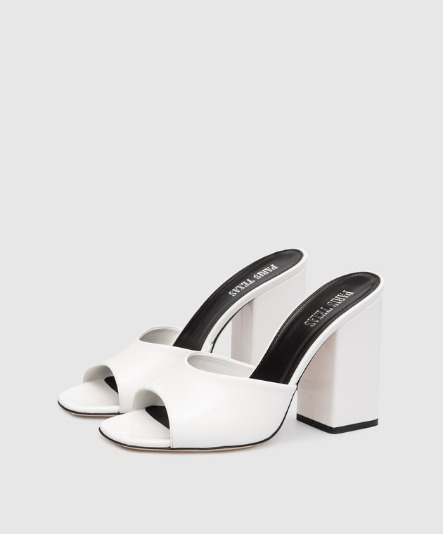 サンダル・ミュール PARIS TEXAS SS23 MULE ANJA (PX729_XVN01KIWI) Paris Texas - Anja white patent leather mules PX729XVN01