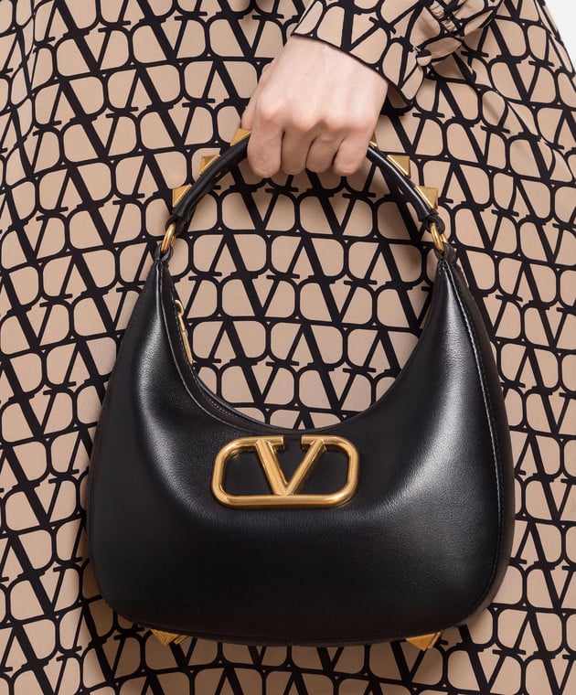 Valentino - Stud Sign black leather hobo bag 2W2B0K69EIM - buy with  European delivery at Symbol