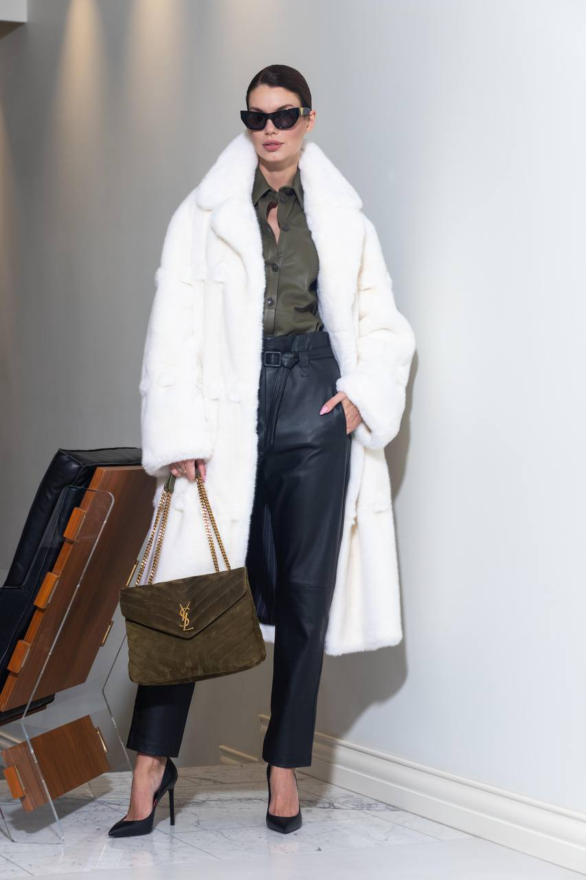 Khaki leather shirt Simonetta Ravizza 6
