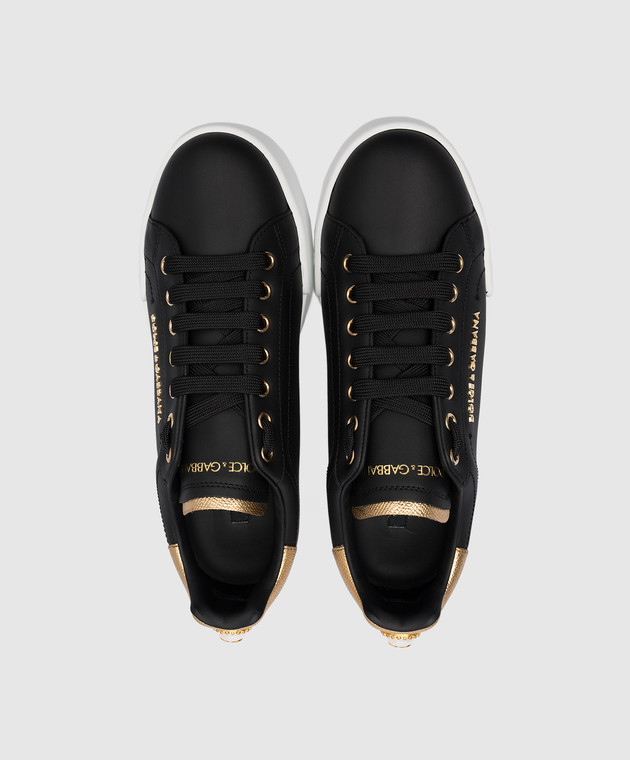 スニーカー DOLCE & GABBANA 'Portofino' sneakers Black  CK1602AN298 Portofino sneakers in calfskin and patent leather in