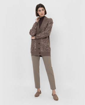 Brunello Cucinelli Cardigan in a pattern with sequins M7XR01806