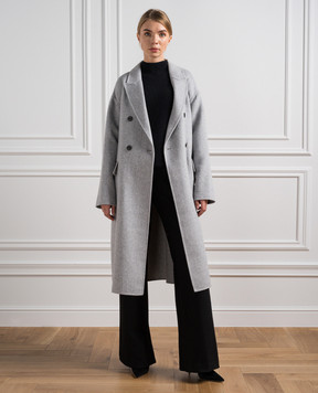 Vicolo Gray double-breasted coat TR0055