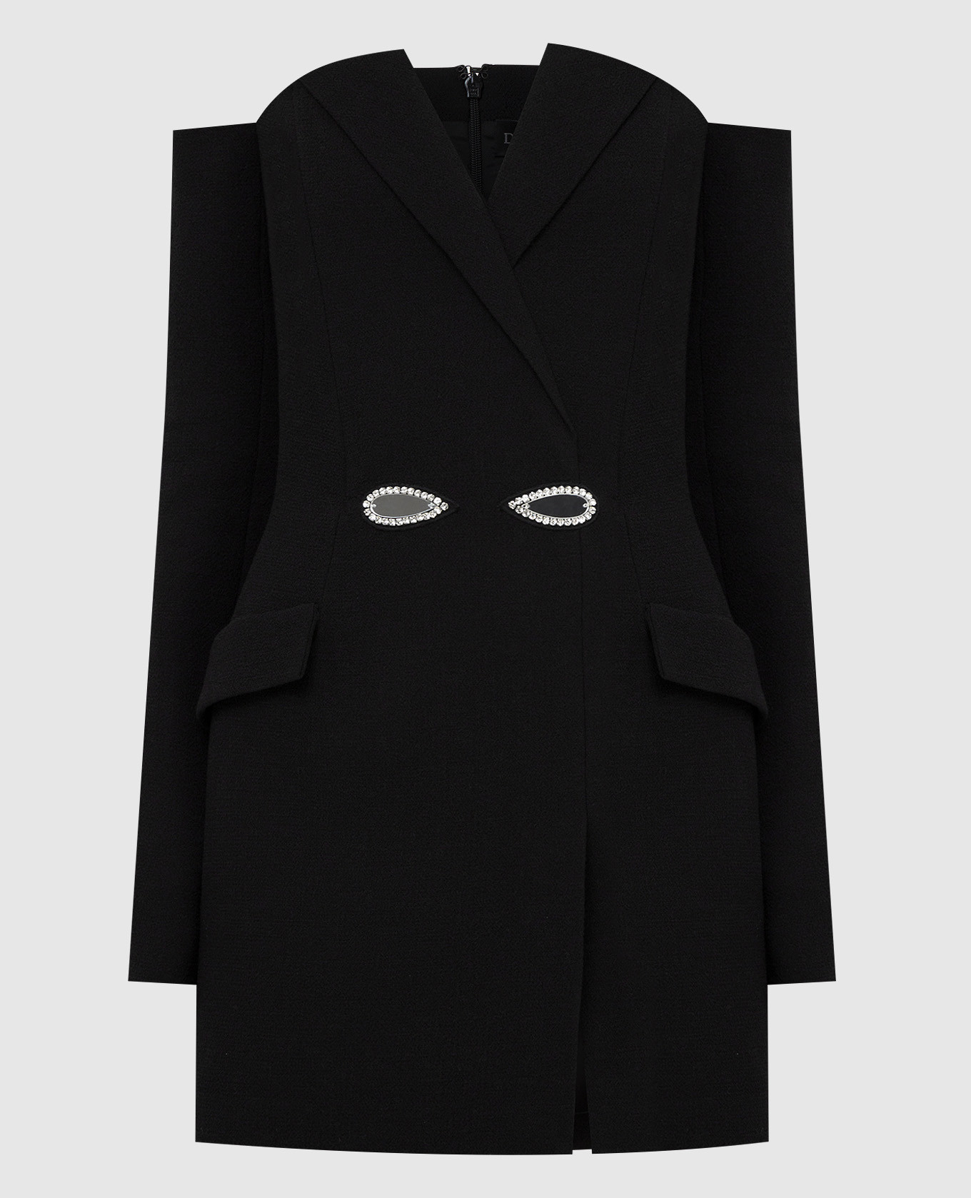 David Koma - Black wool mini dress with slit R22DK47D - Online kopen bij Symbol