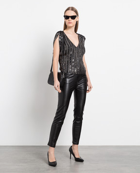 Twinset Black blouse with sequins 222TP2592