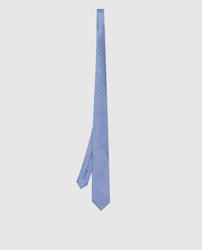 Stefano Ricci Children's blue silk set of patterned tie and shawl YDH27031