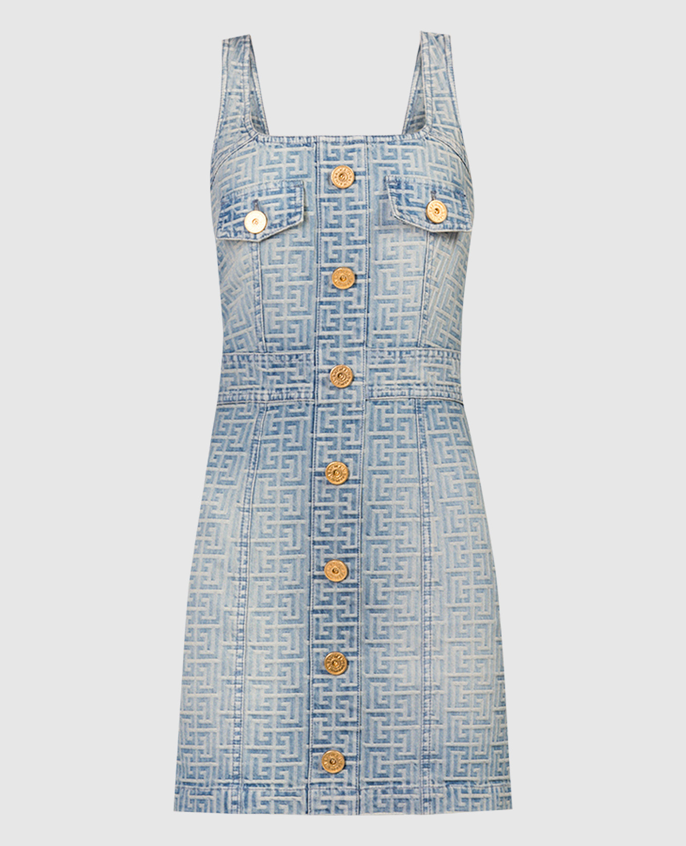 balmain denim dress Mini * Exceptional design signed by Balmain * Elegance highlighted by a noble blue hue * Perfect fit thanks to carefully selected details * Functionality ensured by practical pockets and a convenient closure Balmain - Six-button raw edge