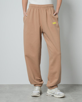 Vetements Brown joggers with logo embroidery UE64SP600O