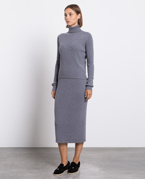 Babe Pay Pls Gray cashmere sweater and skirt suit MD9751312341MI