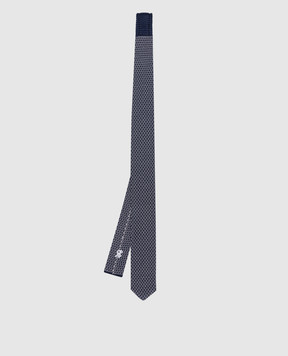Stefano Ricci Children's dark blue silk tie with contrast pattern YCRMTSR8189