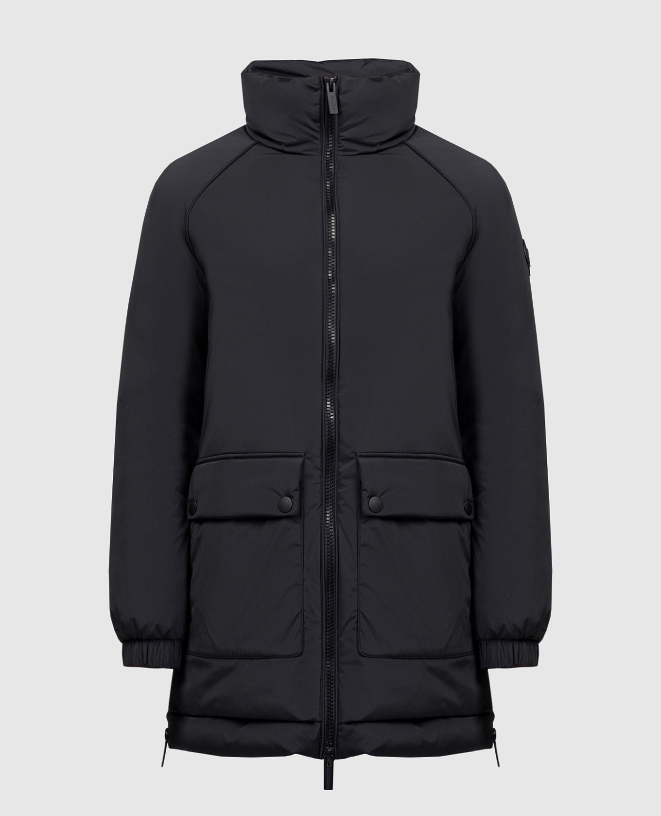Black puffer jacket with logo patch woolrich