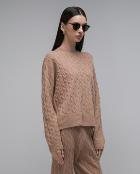 Ballantyne Brown sweater made of wool in a textured pattern B1P6697W106