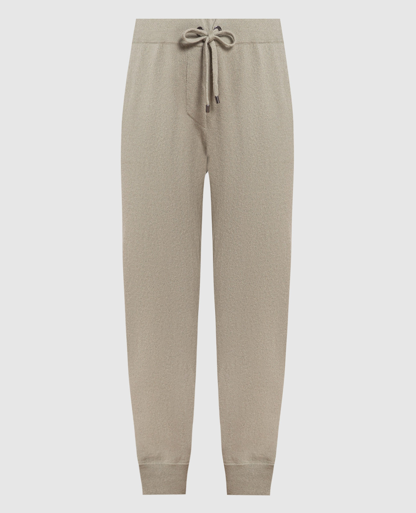 Green cashmere joggers with monil chain brunello cucinelli