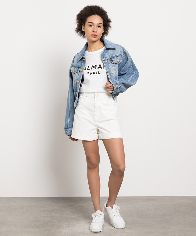 Tシャツ・カットソー Balmain T-Shirt Bianca T-shirt with Balmain Paris print - Women | BALMAIN