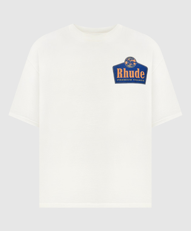 Rhude - GRAND CRU beige t-shirt with logo print RHPS24TT05012611