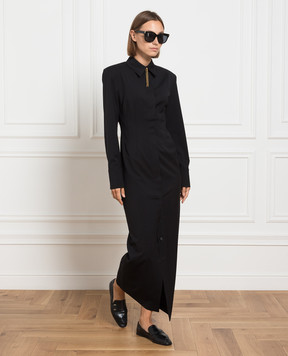 Materiel Black shirt dress with chains MPF23N1865DRBK