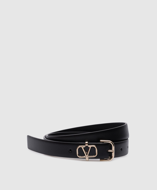 Valentino - VLOGO SIGNATURE black leather belt 4W2T0SE9LCF