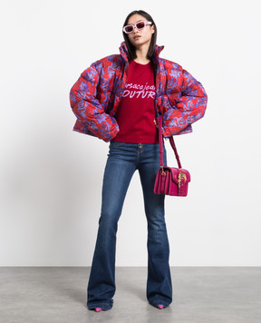 Versace Jeans Couture Burgundy jumper with logo embroidery 73HAFM02CM14N