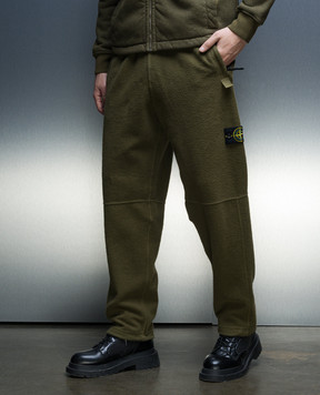 Stone Island Khaki logo pants 791560854