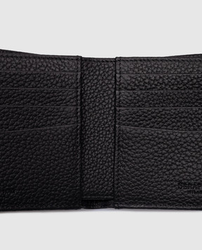Serapian Black leather purse with metal monogram SRCACMSL623911K001