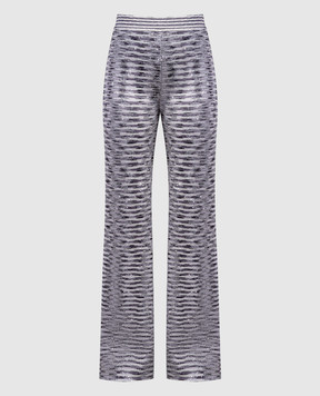 Missoni White striped pants with sequins DS23WI1PBK030L