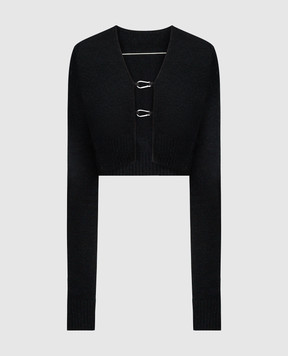 Heron Preston Black cardigan with carabiners HWHB008F23KNI001