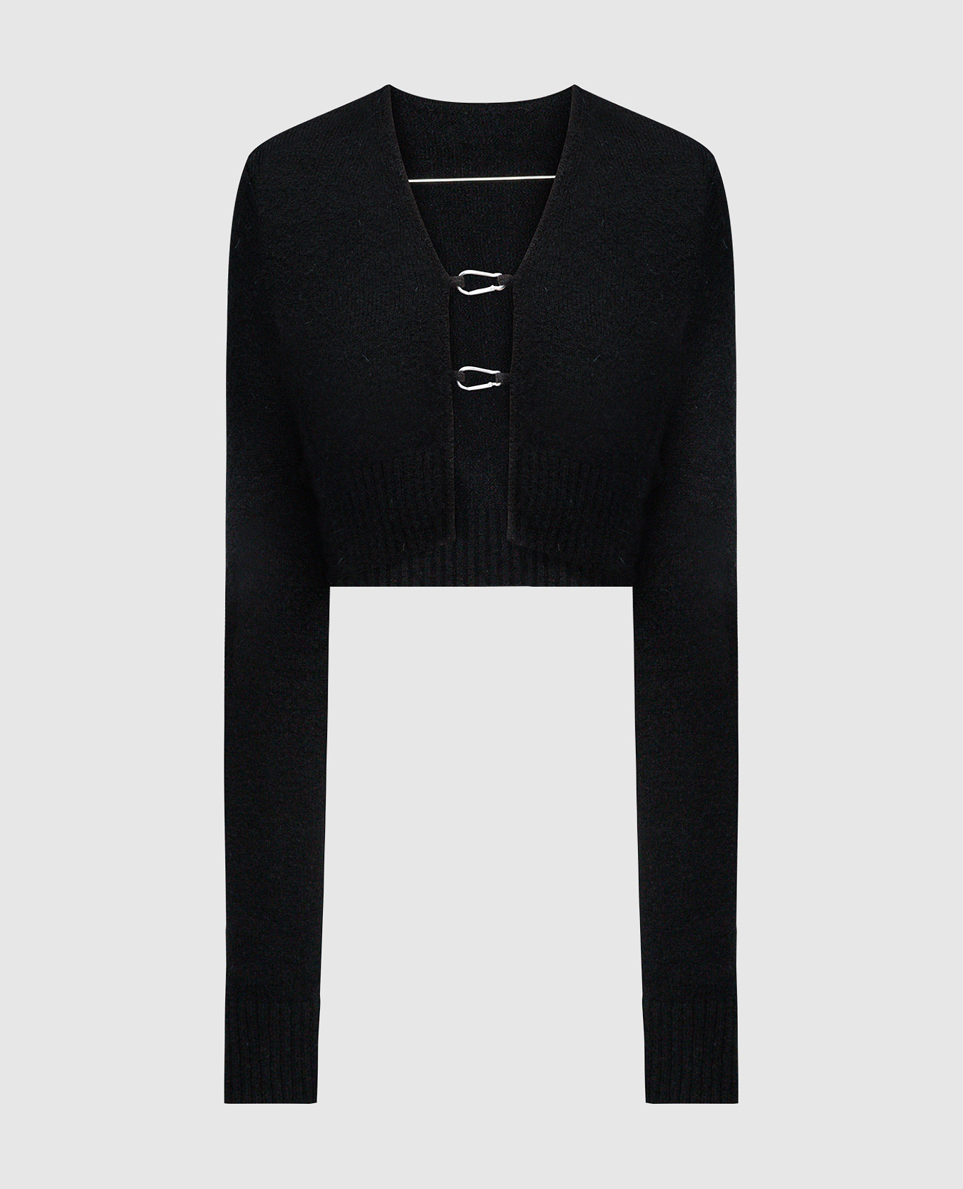Black cardigan with carabiners heron preston