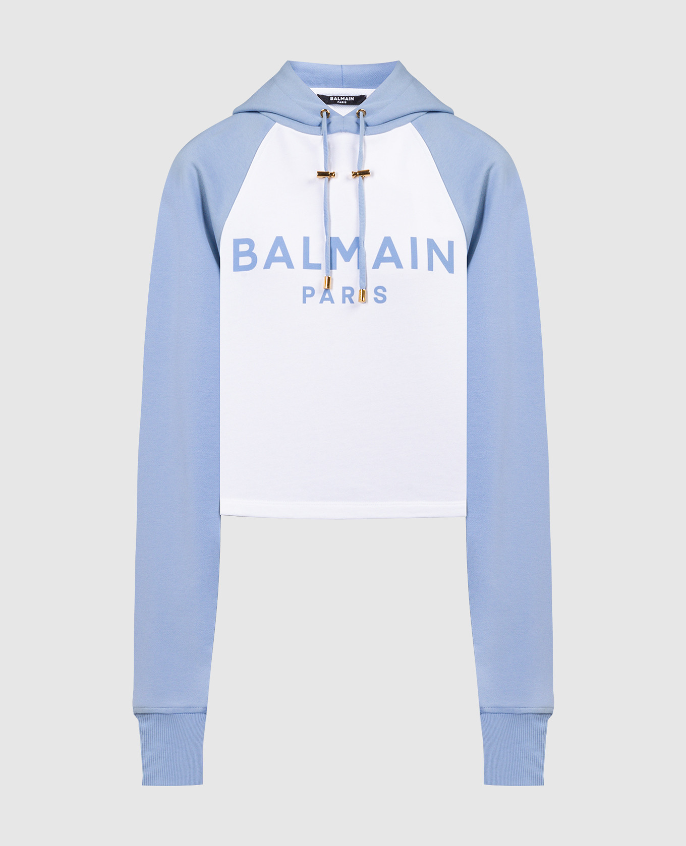 Blue hoodie with logo print Balmain