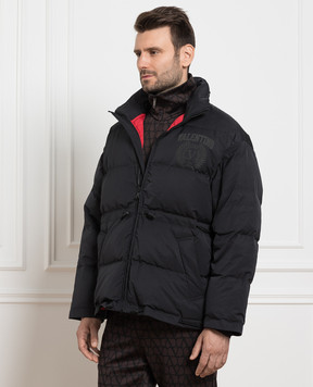 Valentino Black down jacket with logo 3V3CNC309J4