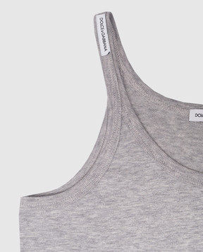 Dolce&Gabbana Children's set of gray t-shirts with a logo L4J702G7OCU