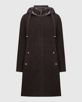 Herno Brown combined coat PA000058D33360